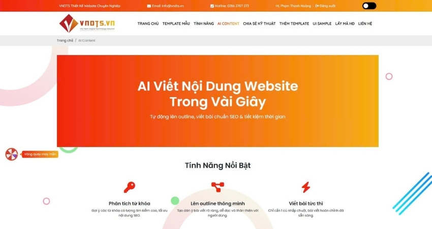 Tính năng AI viết bài, tối ưu SEO và quản trị nội dung