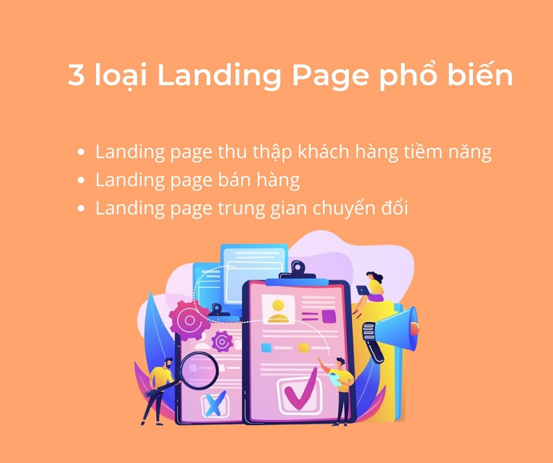 Landing page cũng được phân thành nhiều loại khác nhau, đáp ứng được các  mục tiêu cụ thể của người quản lý website.